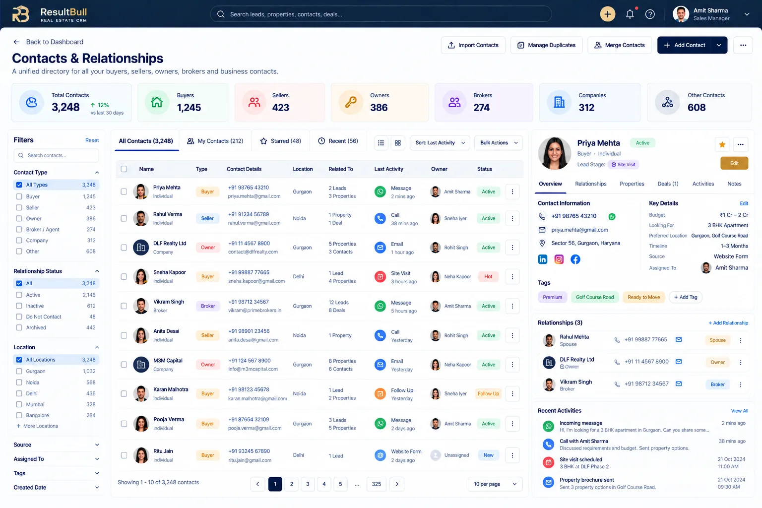 Contacts & relationships design reference: Contacts