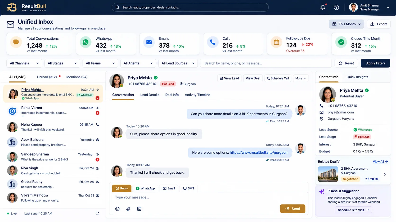 Unified inbox design reference: Unified inbox (variant)