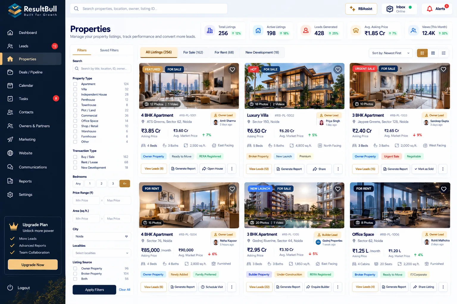 Properties design reference: Grid view