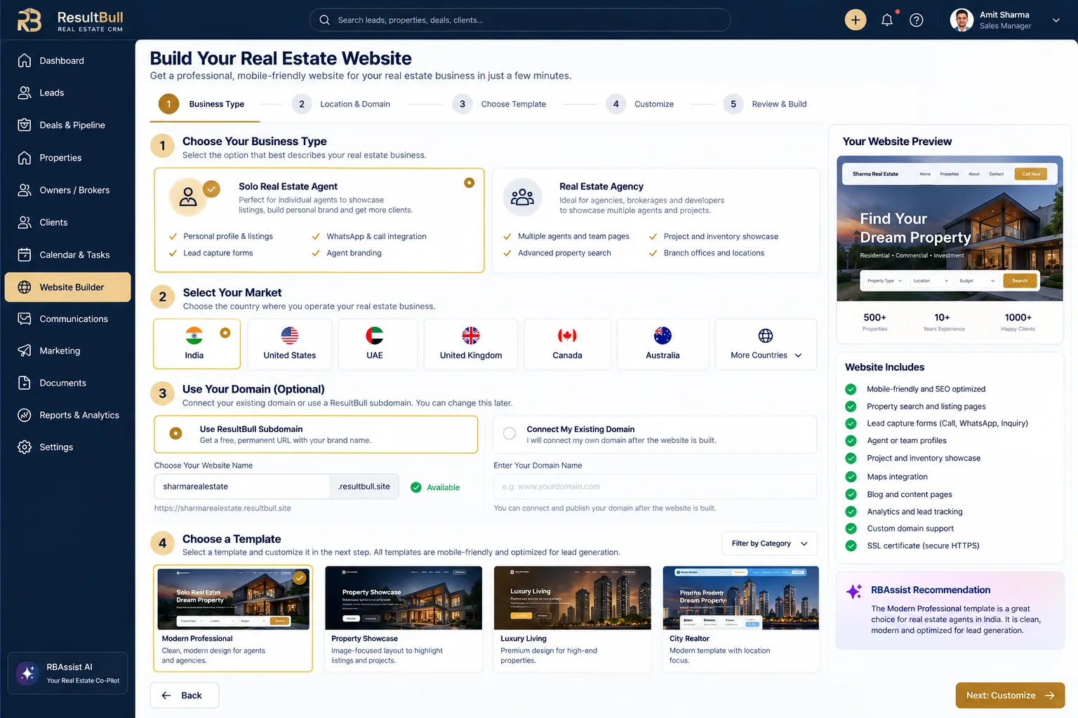 Website builder design reference: Website builder